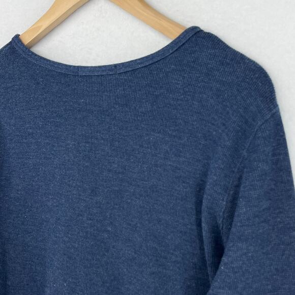 STEW LEONARDS Shirt Top Womens L Dairy Grocery Connecticut Danbury Cardigan Blue - Picture 9 of 12